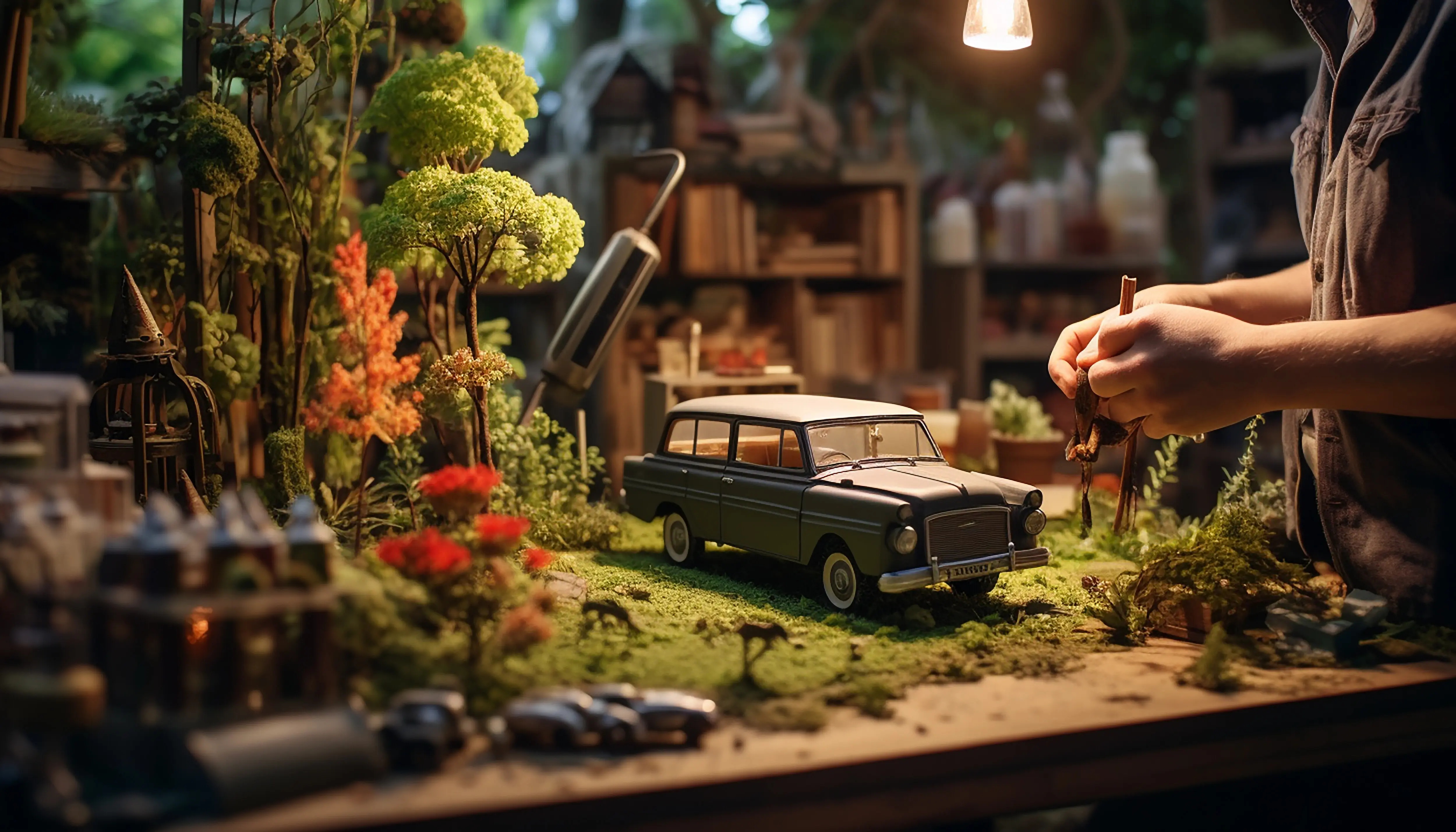 Fotorealistische Diorama-Szene, Fotoshooting, individuelle Szene